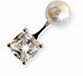 ORECCHINO POST FORATURA PEARL/ZIRCON DANGLE 6 MM ARTICOLO BJT957 - Farmacia Del Monaco