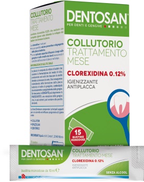 DENTOSAN COLLUTORIO MONODOSE TRATTAMENTO MENSILE 0,12% 15 BUSTINE DA 10 ML - Farmacia Del Monaco