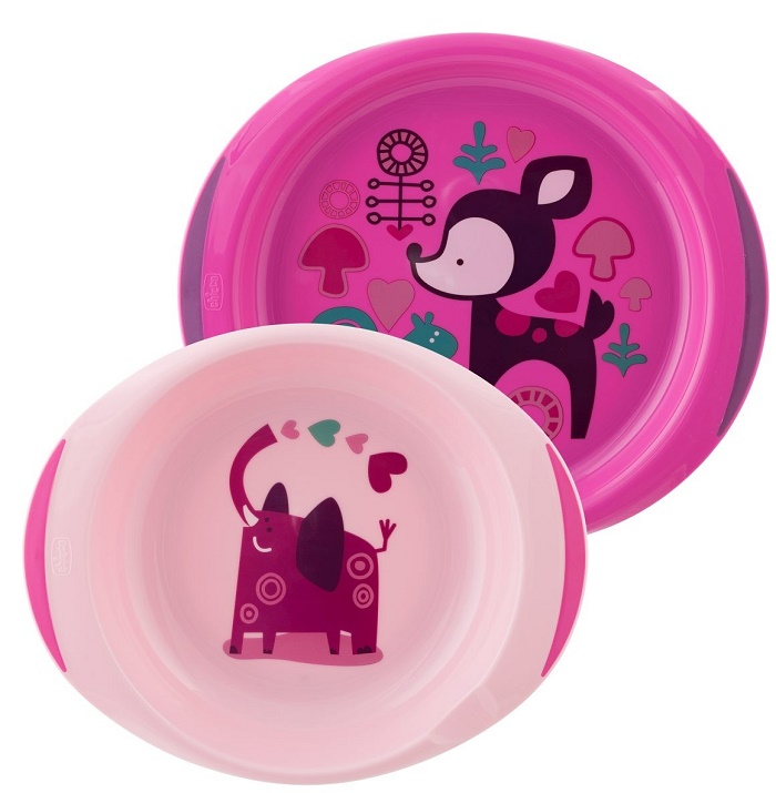 CHICCO PIATTO FONDO E PIANO 12 MESI+ ROSA/VERDE - Farmacia Del Monaco