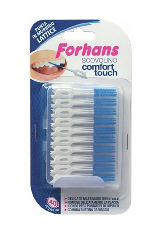 FORHANS SCOVOLINO COMFORT TOUCH PUNTA IN LATTICE 40 PEZZI - Farmacia Del Monaco