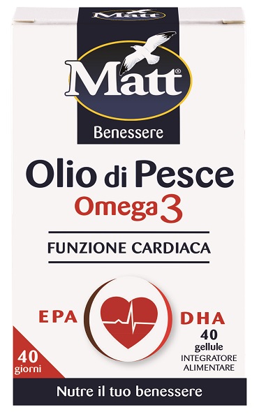 MATT BENESSERE OLIO DI PESCE OMEGA 3 40 GELLULE - Farmacia Del Monaco