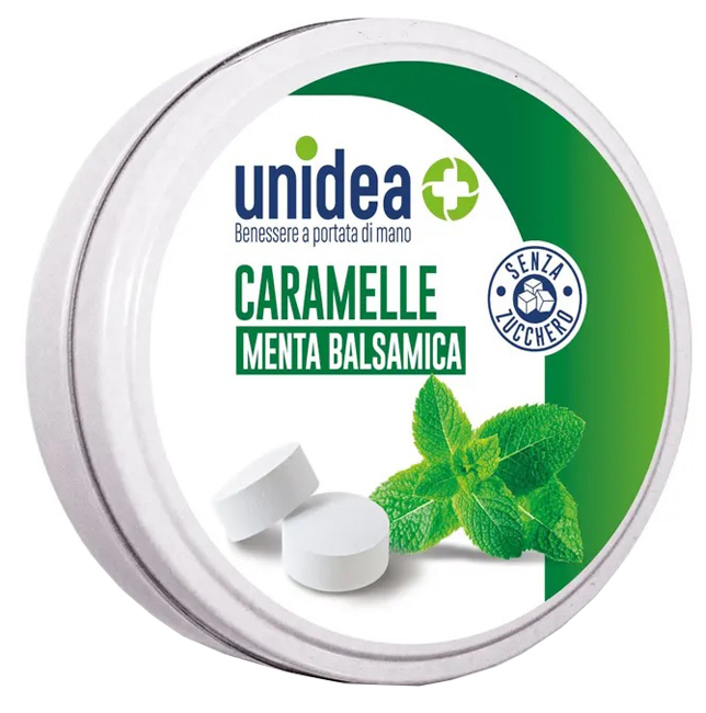 UNIDEA CARAMELLE MENTA BALSAMICA SENZA ZUCCHERO 40 G - Farmacia Del Monaco