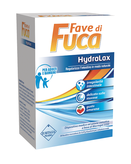 FAVE DI FUCA HYDRALAX 30 BUSTINE MONODOSE DA 5,07 G GUSTO AMARENA - Farmacia Del Monaco
