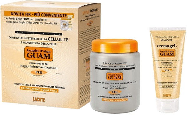 GUAM FIR FANGHI D'ALGA CONFEZIONE CONVENIENZA CON FANGHI D'ALGA GUAM FIR 1 KG + GUAM CREMA GEL FIR 200 ML - Farmacia Del Monaco