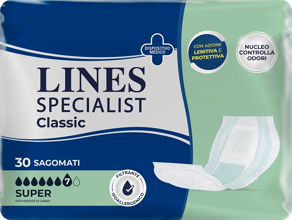 PANNOLONE LINES SPECIALIST CLASSIC SAGOMATO SUPER 30 PEZZI - Farmacia Del Monaco