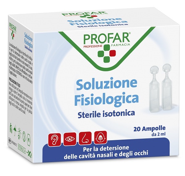 PROFAR SOLUZIONE FISIOLOGICA STERILE ISOTONICA 2 ML 20 AMPOLLE - Farmacia Del Monaco