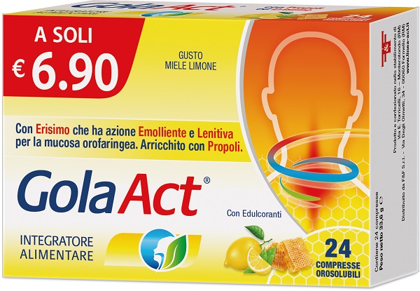 GOLA ACT MIELE E LIMONE 24 COMPRESSE OROSOLUBILI - Farmacia Del Monaco