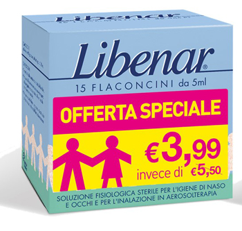 LIBENAR 15 FLACONCINI SOLUZIONE ISOTONICA 5 ML TAGLIO PREZZO - Farmacia Del Monaco