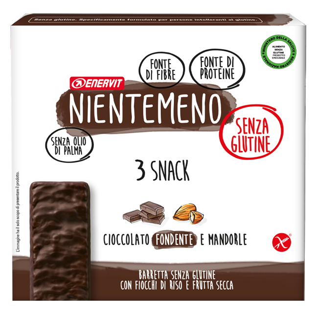 NIENTEMENO BAR FONDENTE MANDORLE 3 X 33 G - Farmacia Del Monaco
