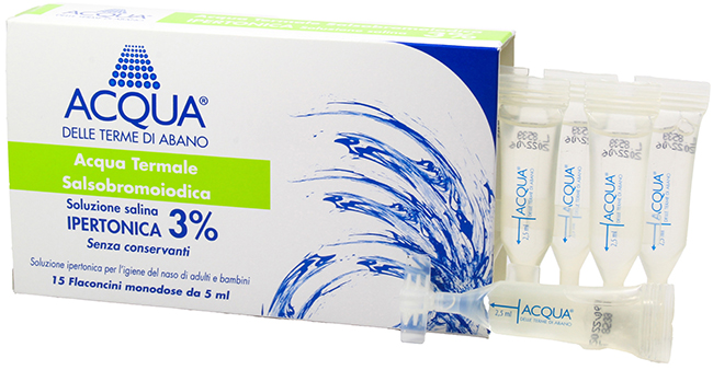 ACQUA DELLE TERME DI ABANO SOLUZIONE IPERTONICA 3% PER LAVAGGIO NASALE - Farmacia Del Monaco