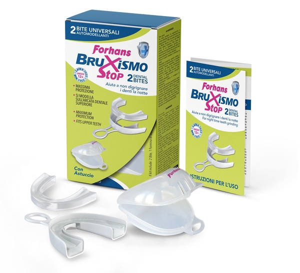 BITE UNIVERSALI AUTOMODELLANTI BRUXISMO STOP FORHANS 2 PEZZI - Farmacia Del Monaco