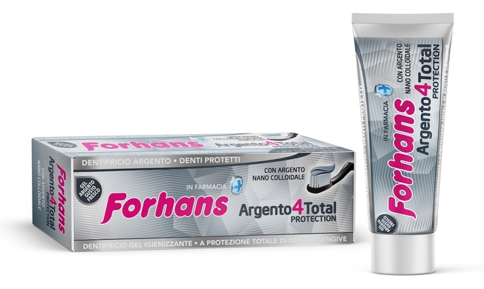 DENTIFRICIO SILVER 4 WHITE FORHANS 75 ML - Farmacia Del Monaco