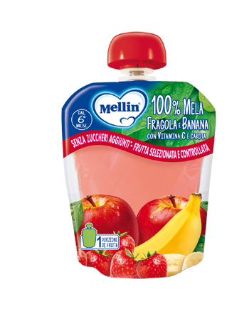 MELLIN POUCH MELA/FRAGOLA/BANANA 90 G - Farmacia Del Monaco