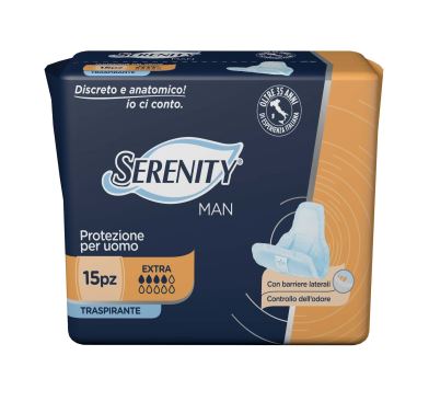 PANNOLINO SERENITY LIGHT MAN EXTRA CON ADESIVO O ALTRO FISSAGGIO 15 PEZZI - Farmacia Del Monaco