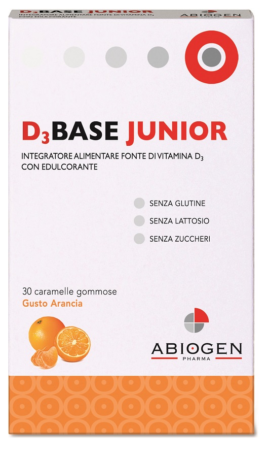 D3BASE JUNIOR 30 CARAMELLE GOMMOSE ARANCIA - Farmacia Del Monaco