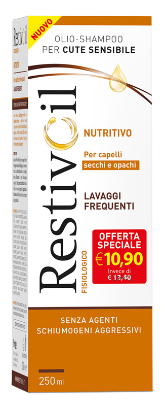 RESTIVOIL NUTRITIVO PER CAPELLI SECCHI E OPACHI LAVAGGI FREQUENTI OFFERTA SPECIALE 250 ML - Farmacia Del Monaco