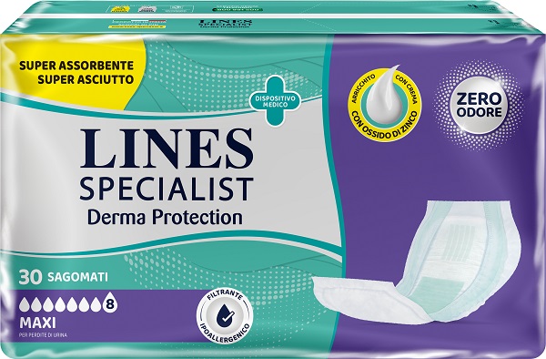 LINES SPECIALIST DERM PANNOLONE SAGOMATO MAXI 30 PEZZI - Farmacia Del Monaco