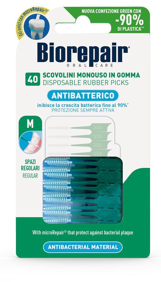 BIOREPAIR ORAL CARE ANTIBATTERICO 40 SCOVOLINI MONOUSO SPAZI REGOLARI - Farmacia Del Monaco