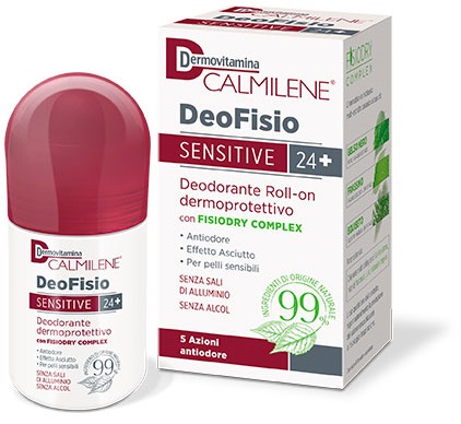 DERMOVITAMINA CALMILENE DEOFISIO SENSITIVE 24+ DEODORANTE ROLL-ON DERMOPROTETTIVO 75 ML - Farmacia Del Monaco