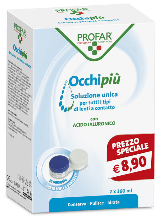 PROFAR OCCHIPIU' SOLUZIONE UNICA 2 FLACONI DA 360 ML CE - Farmacia Del Monaco