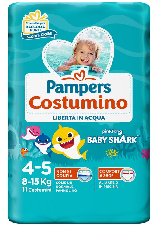 PAMPERS COSTUMINO BABY SHARK CP S 4-5 11 PEZZI - Farmacia Del Monaco
