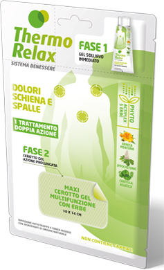 THERMO RELAX FITO GEL DOLORI SCHIENA E SPALLE FASE 2 MAXI CEROTTO GEL MULTIFUNZIONALE CON ERBE 1 PEZZO - Farmacia Del Monaco
