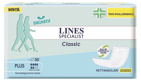 PANNOLONE LINES SPECIALIST CLASSIC RETTANGOLARE CON BARRIERA CONTROL 30 PEZZI - Farmacia Del Monaco
