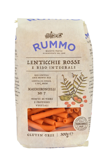 RUMMO MACCHERONCELLI N 7 LENTICCHIE ROSSE E RISO INTEGRALE 300 G - Farmacia Del Monaco