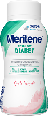 MERITENE RESOURCE DIABET FRAGOLA ALIMENTO IPERPROTEICO 28 VITAMINE E MINERALI 200 ML - Farmacia Del Monaco