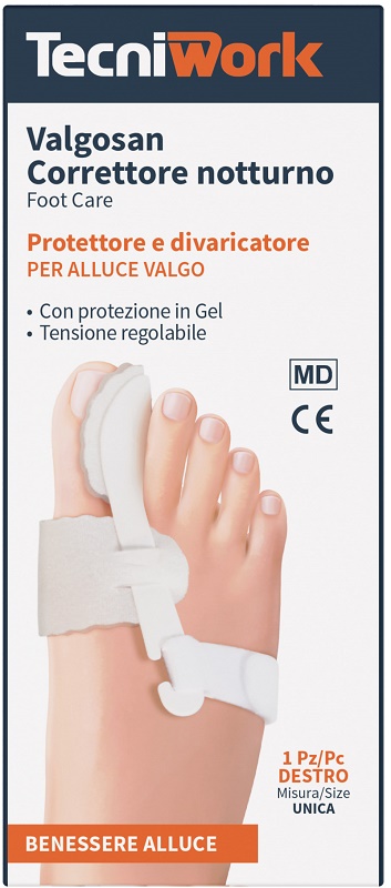 CORRETTORE NOTTURNO PER ALLUCE VALGO DESTRO MISURA UNICA VALGOSAN 1 PEZZO - Farmacia Del Monaco