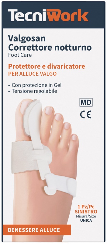 CORRETTORE NOTTURNO PER ALLUCE VALGO SINISTRO MISURA UNICA VALGOSAN 1 PEZZO - Farmacia Del Monaco