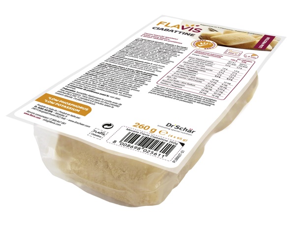 FLAVIS CIABATTINE PANINI BIANCHI APROTEICI 4 PEZZI DA 65 G - Farmacia Del Monaco