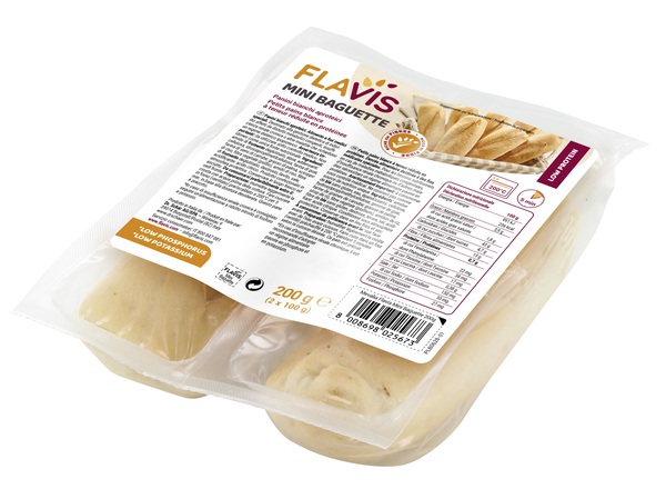 FLAVIS MINI BAGUETTE PANINI BIANCHI APROTEICI 2 PEZZI DA 100 G - Farmacia Del Monaco