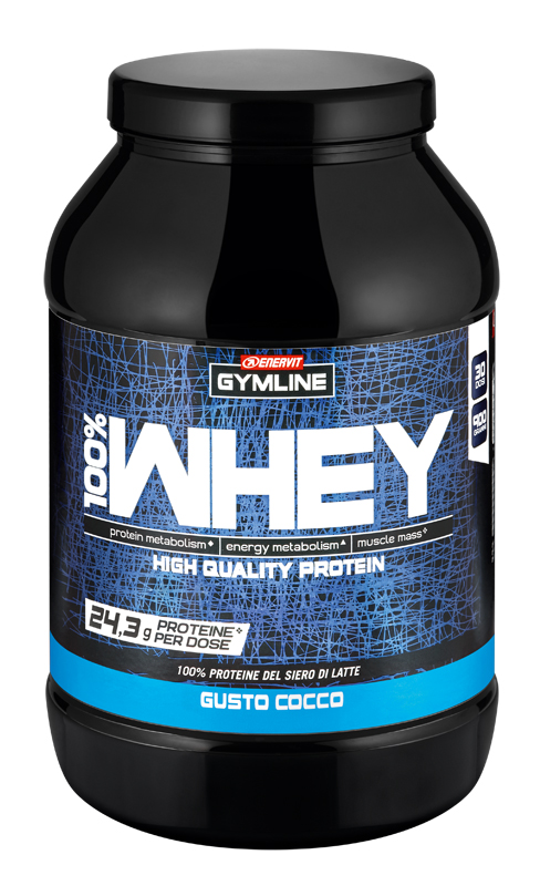 GYMLINE 100% WHEY CONCENTRATE COCCO 900 G - Farmacia Del Monaco