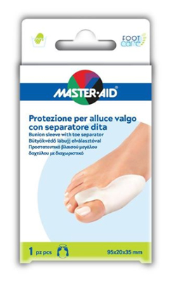 PROTEZIONE MASTER-AID FOOTCARE PER ALLUCE VALGO CON SEPARATORE DITA INTEGRATO 1 PEZZO D9 - Farmacia Del Monaco