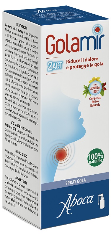 GOLAMIR 2ACT SPRAY 30 ML NO ALCOOL ADULTI E BAMBINI DA UN ANNO DI ETA' - Farmacia Del Monaco