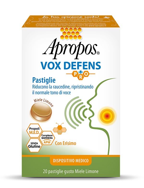 APROPOS VOX DEFENS PRO MIELE LIMONE 20 PASTIGLIE - Farmacia Del Monaco