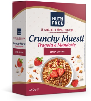 NUTRIFREE CRUNCHY MIX FRAGOLE E MANDORLE 340 G - Farmacia Del Monaco