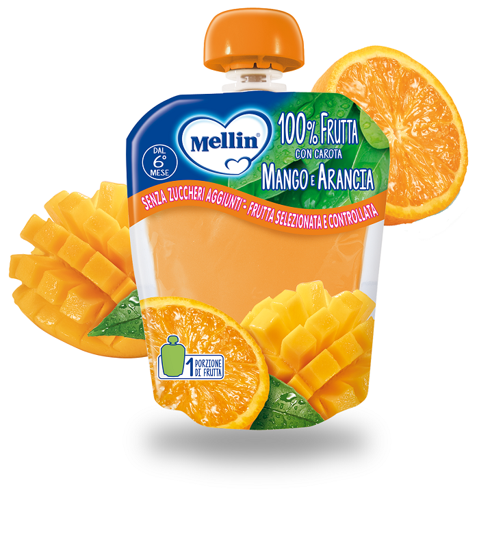 MELLIN POUCH ARANCIA MANGO 90 G - Farmacia Del Monaco