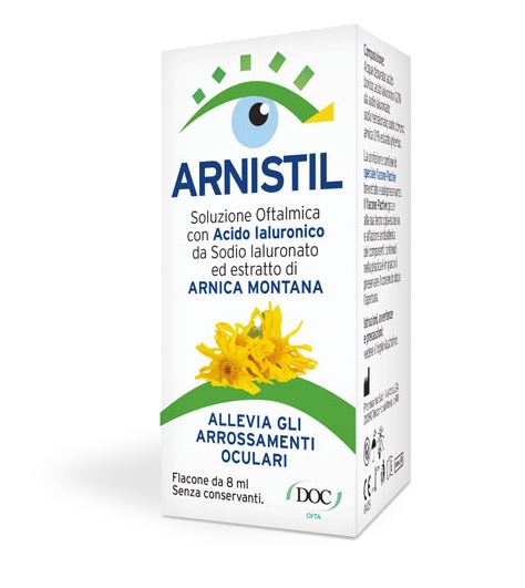 ARNISTIL SOLUZIONE OFTALMICA ACIDO IALURONICO 0,2% + ESTRATTO DI ARNICA MONTANA 0,1% FLACONE 8 ML - Farmacia Del Monaco
