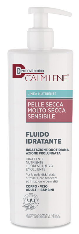 DERMOVITAMINA CALMILENE FLUIDO IDRATANTE PER PELLE SECCA, MOLTO SECCA E SENSIBILE 500 ML - Farmacia Del Monaco
