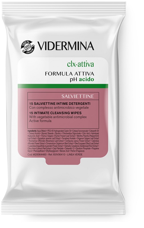VIDERMINA CLX ATTIVA 15 SALVIETTE INTIME DETERGENTI - Farmacia Del Monaco