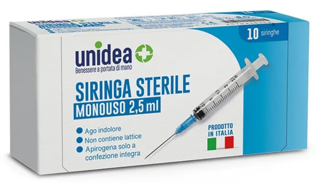 UNIDEA SIRINGA DA 2,5ML MONOUSO 10 PEZZI - Farmacia Del Monaco