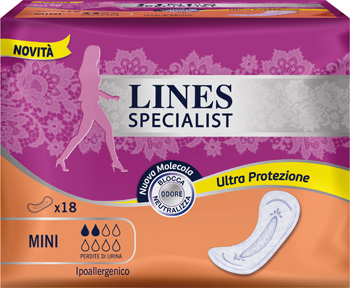 LINES SPECIALIST PANNOLONE MINI FARMA 18 PEZZI - Farmacia Del Monaco