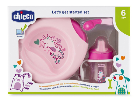 CHICCO SET PAPPA 6M+ ROSA CON CUCCHIAIO ROSA - Farmacia Del Monaco