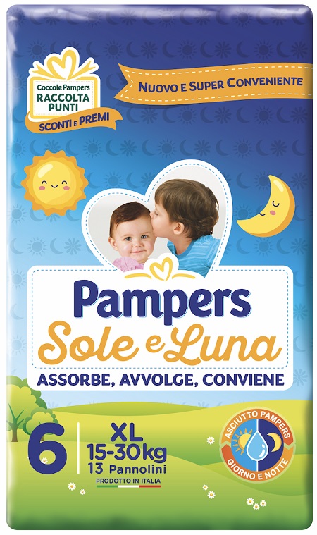 PAMPERS SOLE E LUNA XL 13 PEZZI - Farmacia Del Monaco