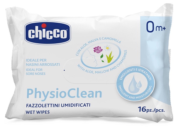 CHICCO FAZZOLETTINI UMIDIFICATI PHYSIOCLEAN 16 PEZZI - Farmacia Del Monaco