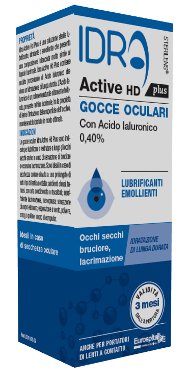 GOCCE OCULARI STERILENS IDRA ACTIVE HD PLUS 10 ML CON ACIDO IALURONICO 0,40% - Farmacia Del Monaco