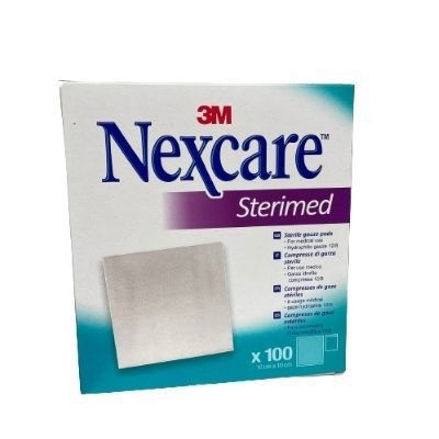 GARZA COMPRESSA NEXCARE STERIMED IN COTONE 20 FILI 18X40CM MULTILINGUAL 100 PEZZI - Farmacia Del Monaco