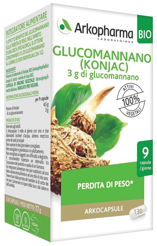 ARKO CAPSULE GLUCOMANNANO BIO 130 CAPSULE - Farmacia Del Monaco